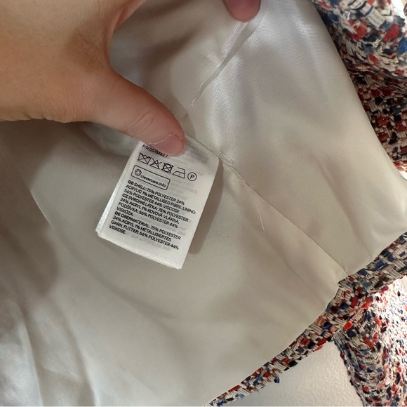 H&M Orange Multicolored Textured Weave Frayed Jacket Size 6 - Picture 11 of 11